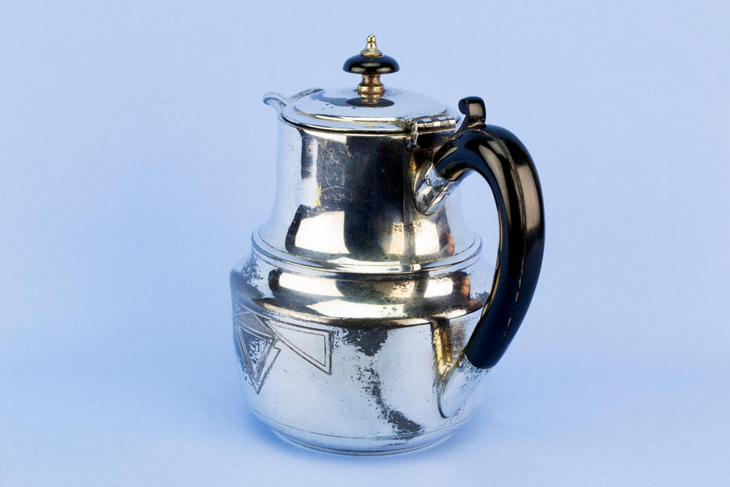 Art Deco silver plated coffee pot, English 1930s