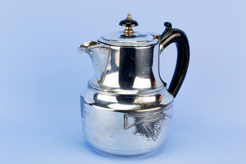 Art Deco silver plated coffee pot, English 1930s