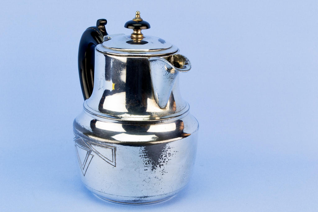 Art Deco silver plated coffee pot, English 1930s