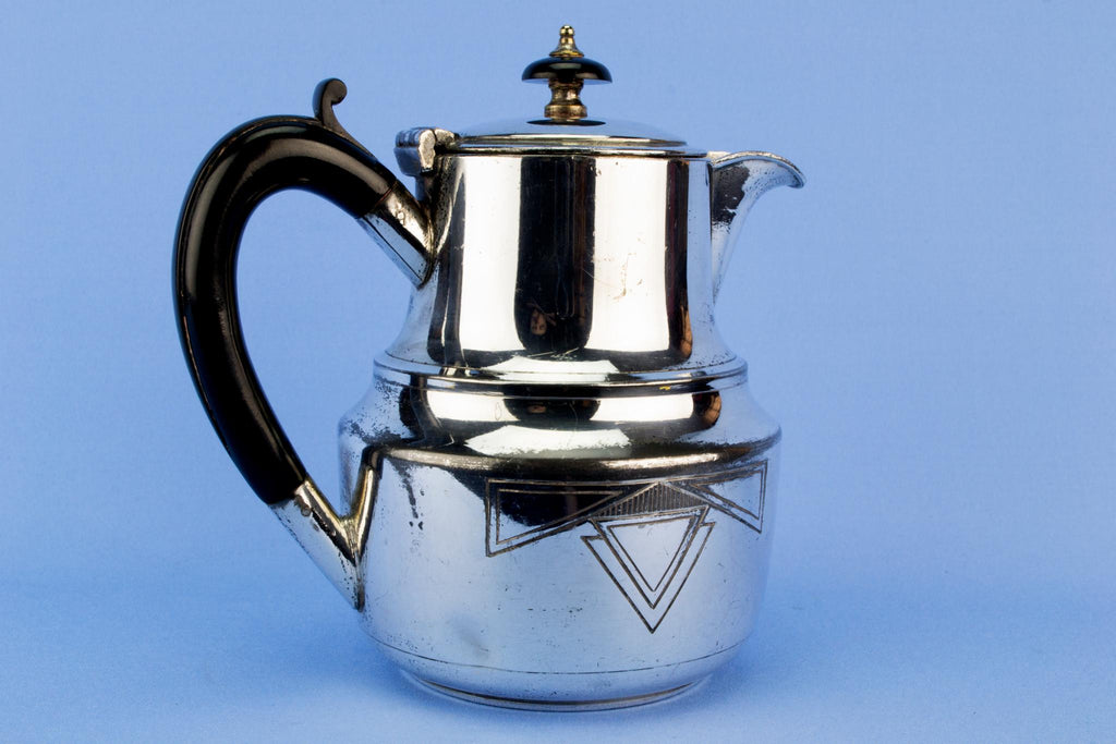 Art Deco silver plated coffee pot, English 1930s