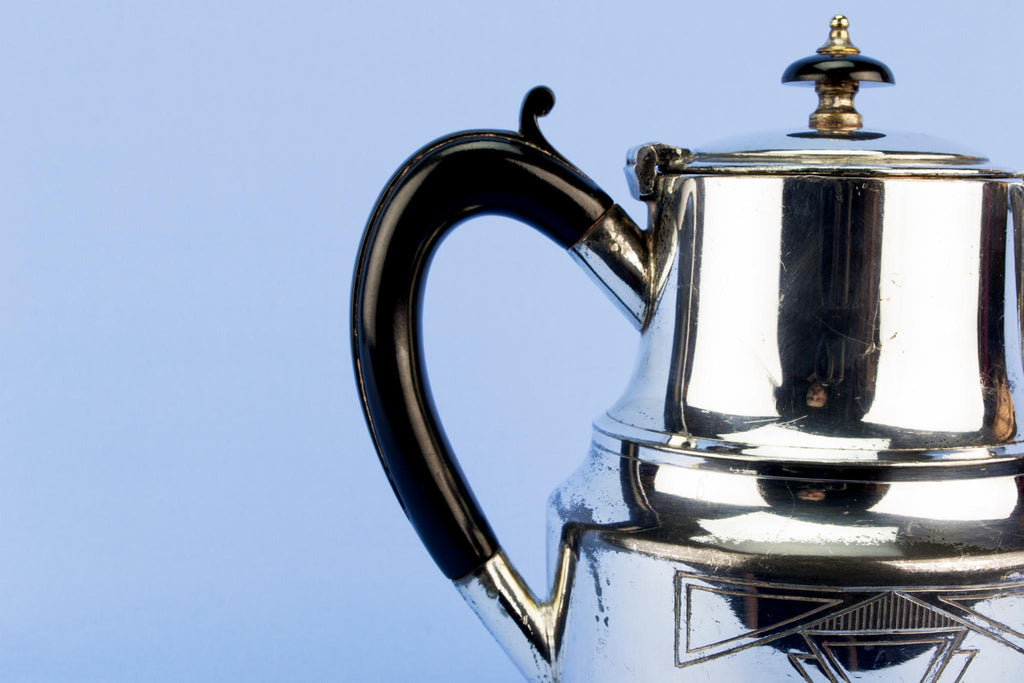 Art Deco silver plated coffee pot, English 1930s