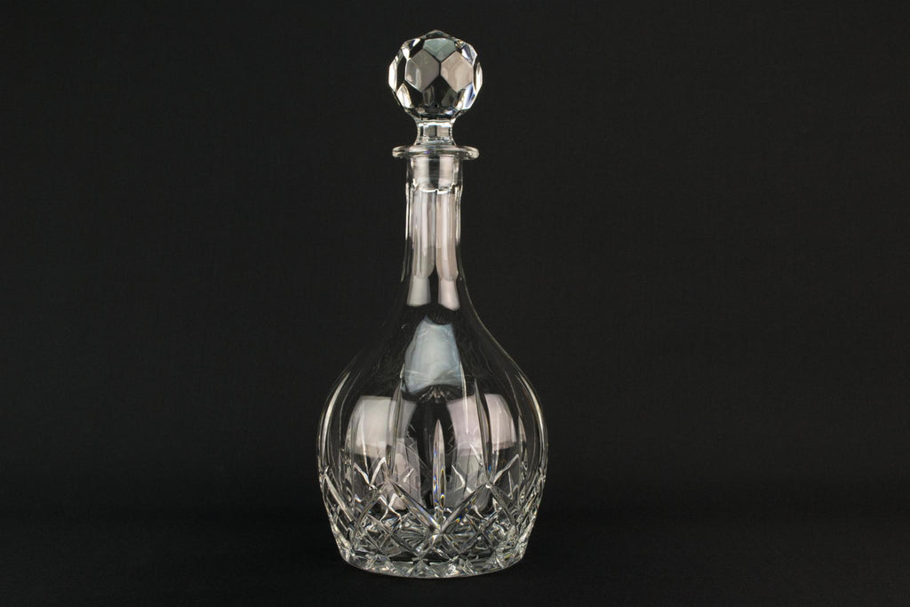 Large cut glass port or sherry wine decanter