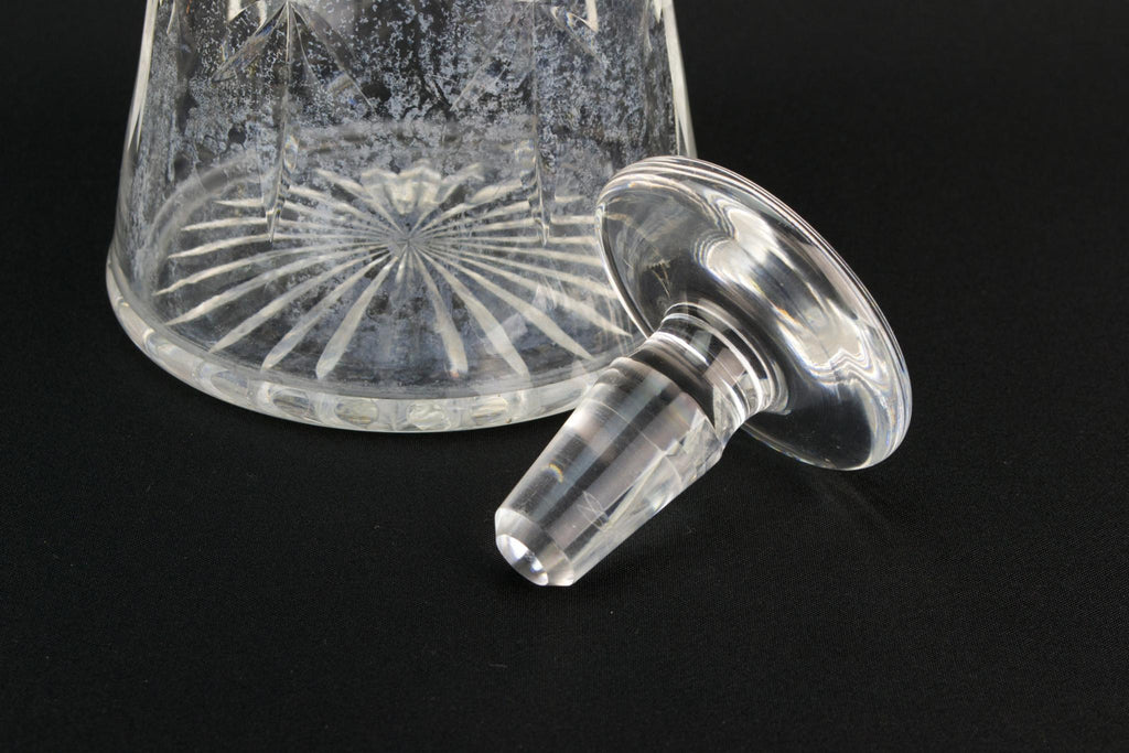 Cut glass conical decanter, English 1970s