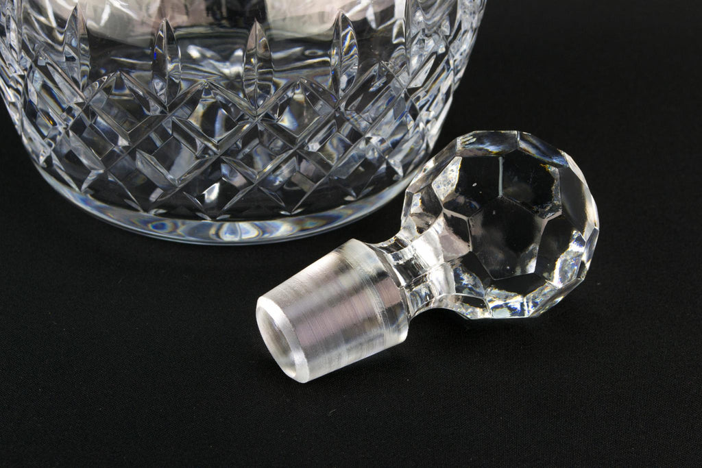 Globular cut glass wine decanter