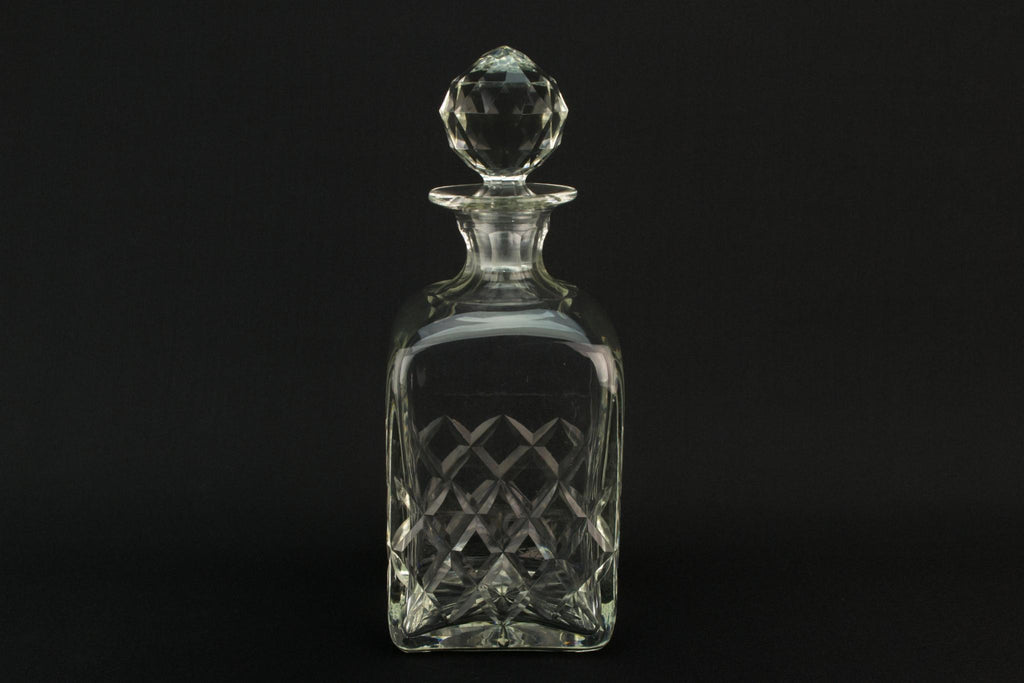Square Whisky Cut Glass Decanter