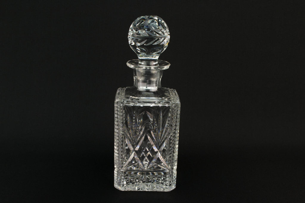 Cut Glass Square Shaped Whisky Decanter