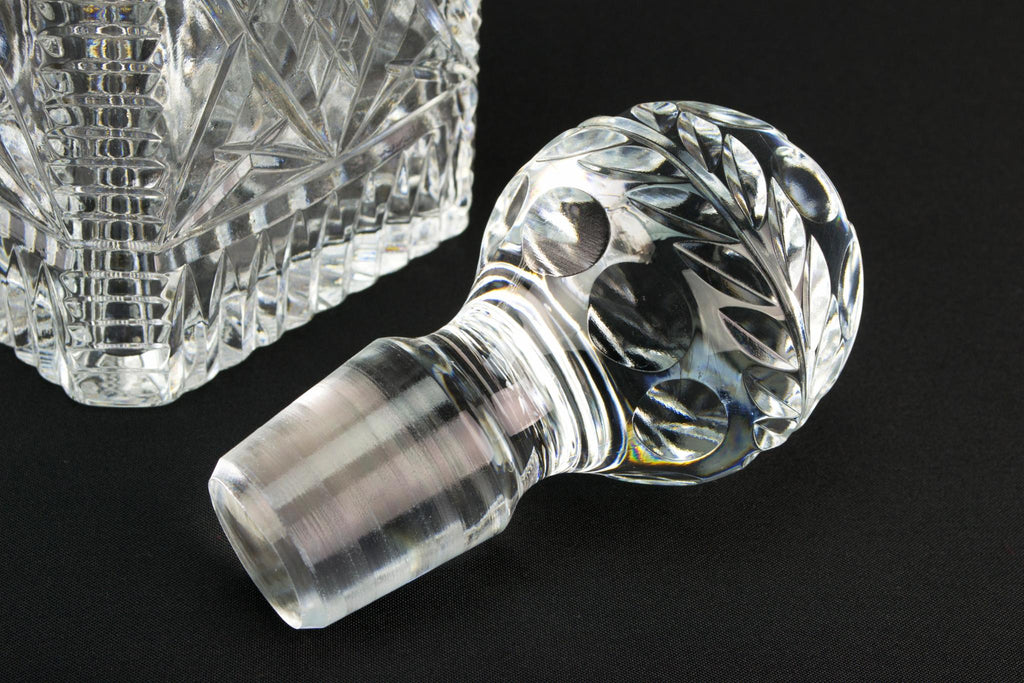 Cut Glass Square Shaped Whisky Decanter