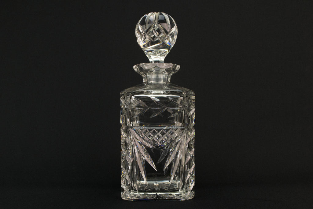 Cut Glass Square Whisky Decanter
