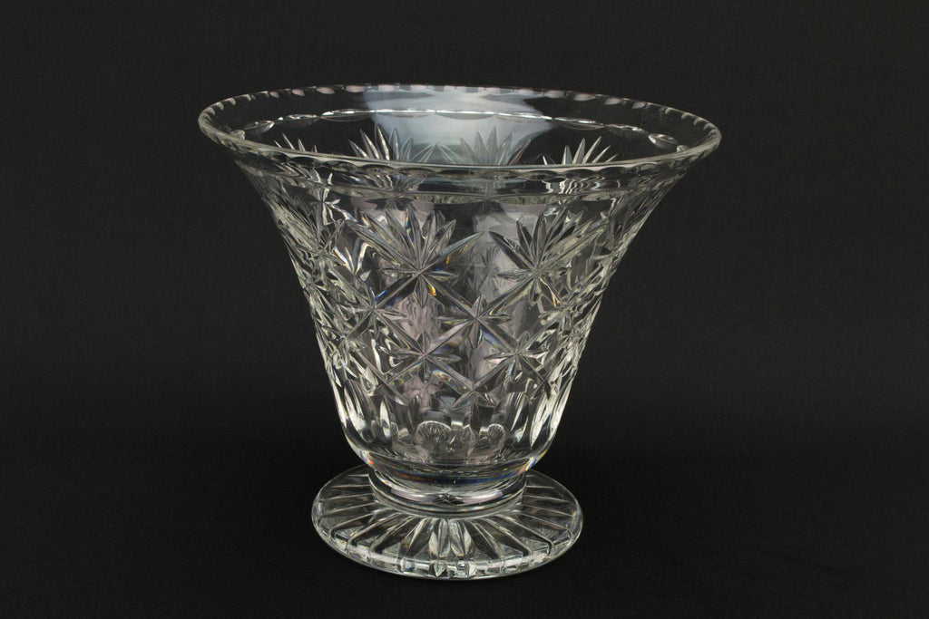 Cut Glass Conical Vase, English Mid 20th Century