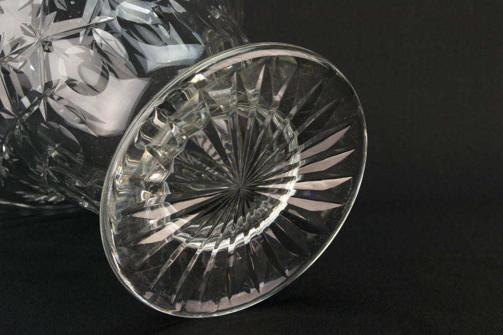 Cut Glass Conical Vase, English Mid 20th Century