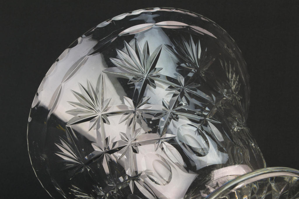 Cut Glass Conical Vase, English Mid 20th Century