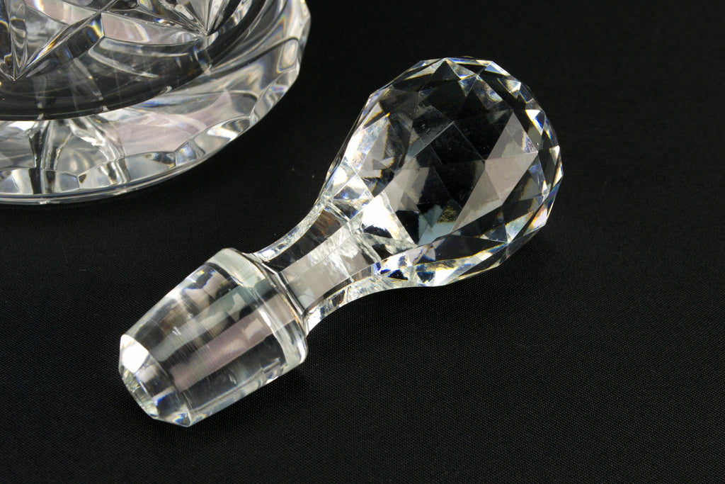 Tall Cut Glass Mallet Shape Decanter