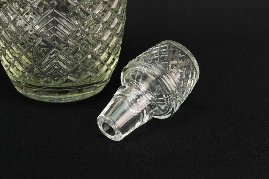 Moulded Glass Medium Barrel Decanter, English 1960s