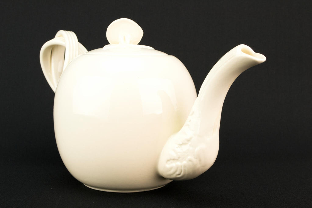 Globular Medium Creamware Teapot, English Second Half of the 20th Century