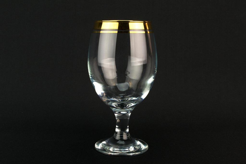 Set Of 6 gilded Wine Glass, European 1970s