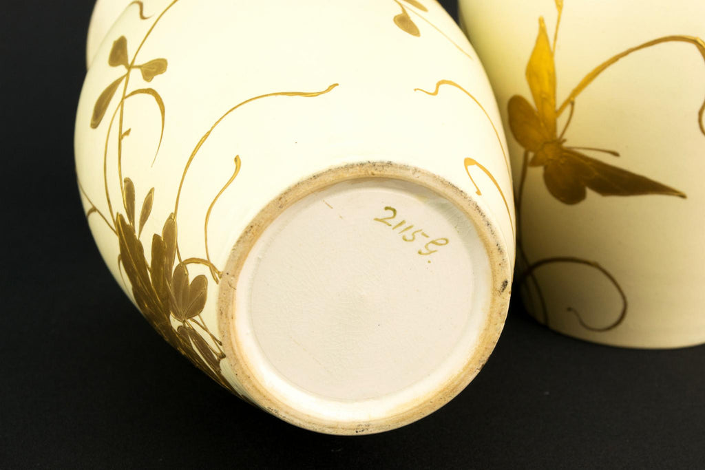 2 Art Nouveau Gilded Vases, English Circa 1900