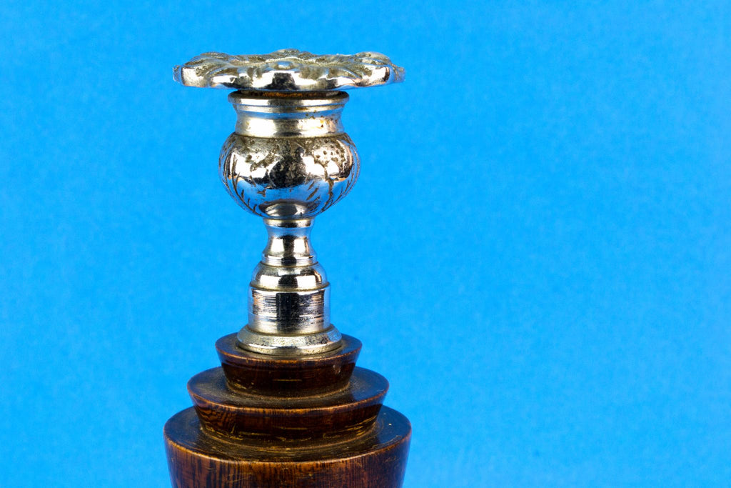 2 Oak Art Deco Candlesticks, English 1930s