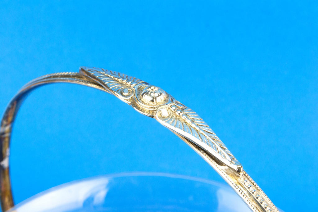 Silver Plated and Glass Serving Bowl, English 1930s