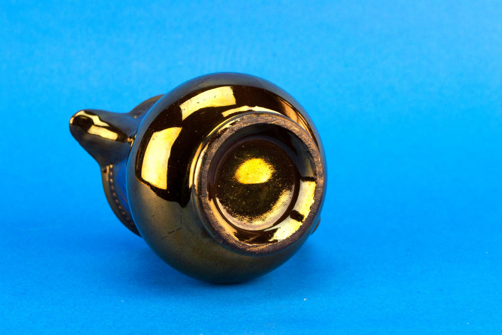 Small blue and bronze lustre milk jug, English 1830s