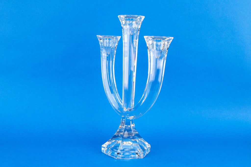 Medium Three Branch Crystal Glass Candelabra by Nachtmann