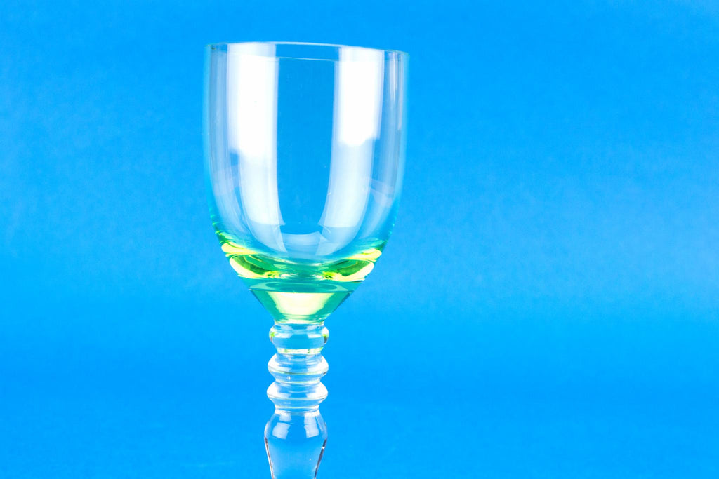 Set of 5 Green Port Glasses, English 1930s