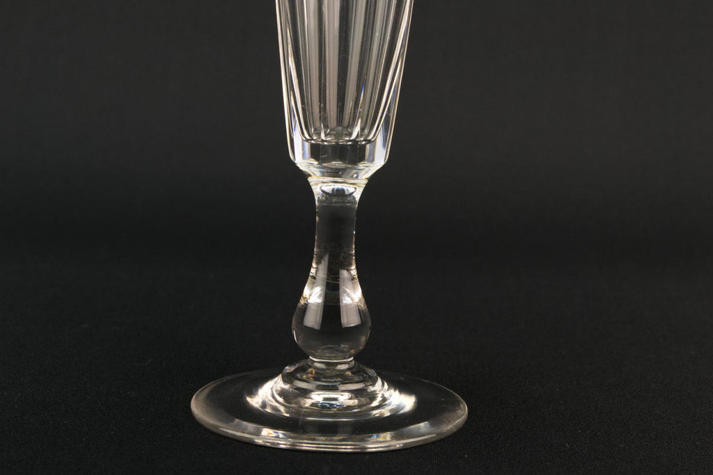 Cut Glass Champagne Flute, English Mid 19th Century
