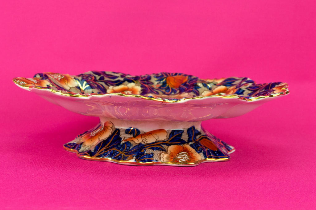 Blue and Red Arts & Crafts Cake Stand, English 1900s