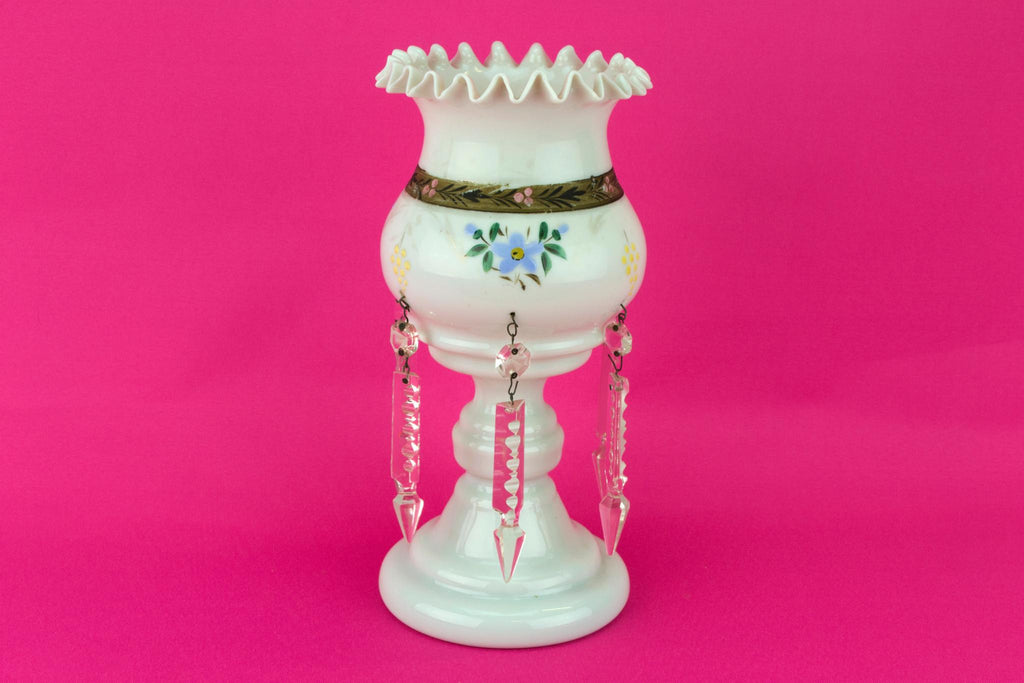 Blown Glass Lustre Vase, English 19th Century