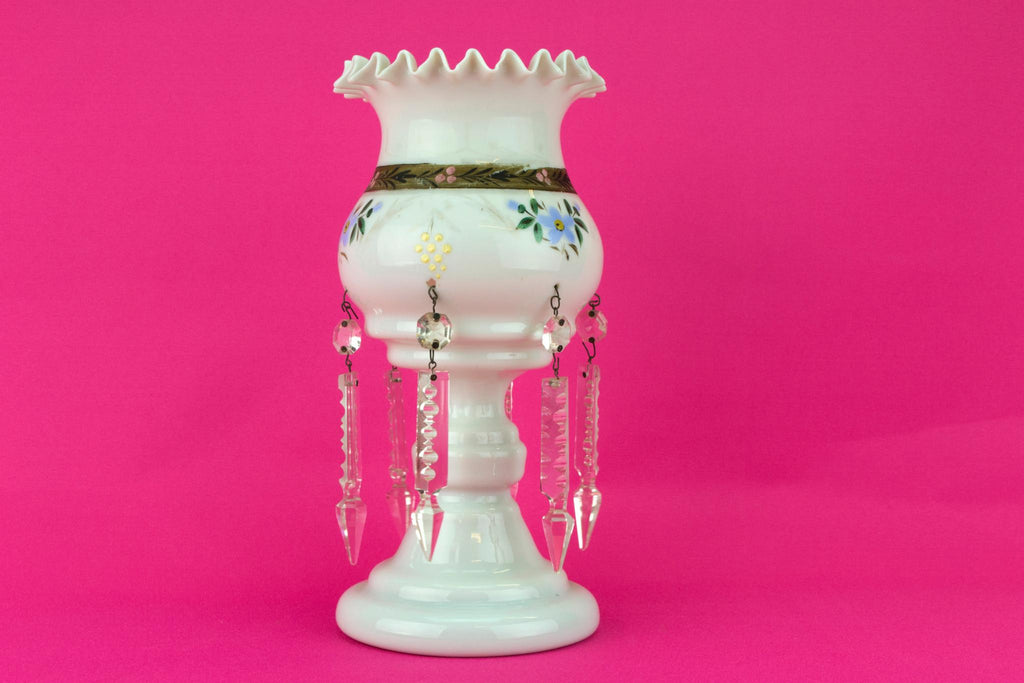 Blown Glass Lustre Vase, English 19th Century