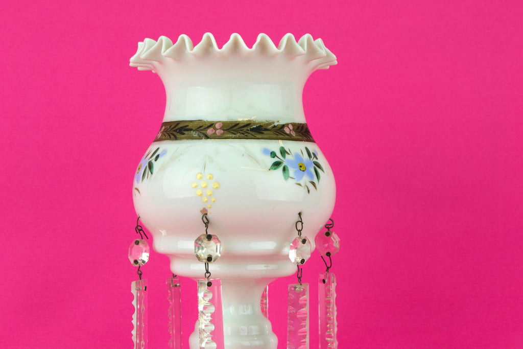 Blown Glass Lustre Vase, English 19th Century