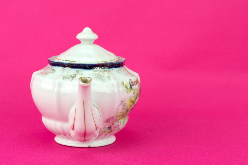 Small porcelain floral Teapot, German Early 1900s