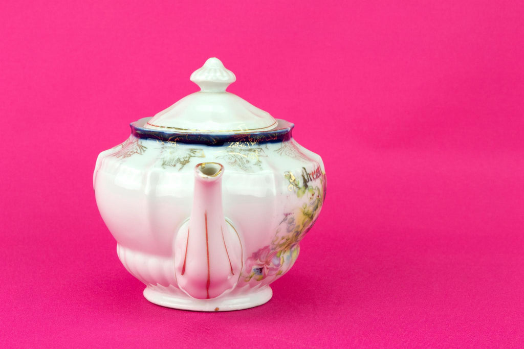Small porcelain floral Teapot, German Early 1900s