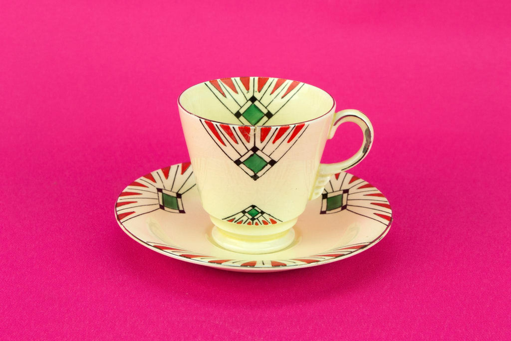 Art Deco Coffee Cup and Saucer, English circa 1930