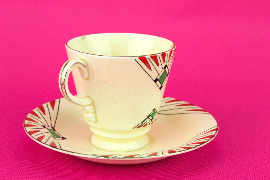 Art Deco Coffee Cup and Saucer, English circa 1930