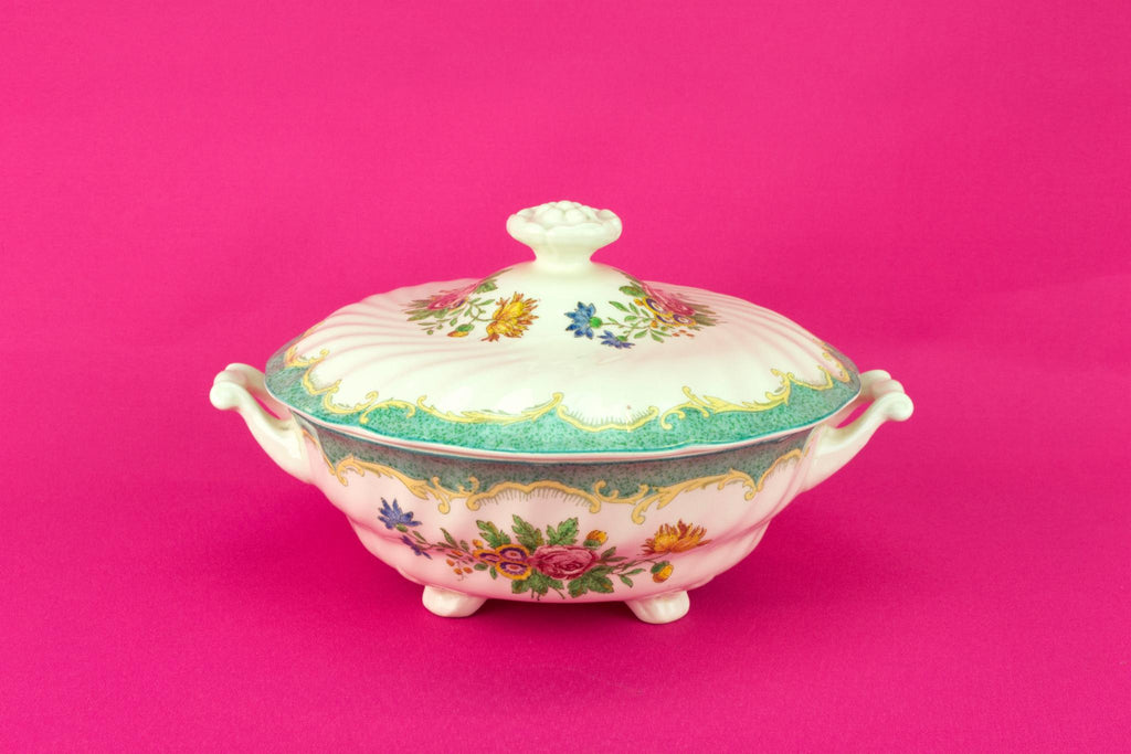 Royal Doulton Green Tureen, English Mid 20th Century