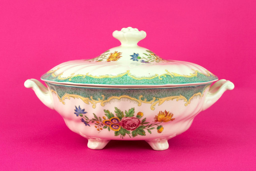 Royal Doulton Green Tureen, English Mid 20th Century