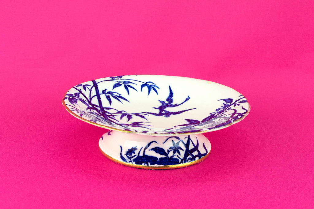 Blue and White Aesthetic Movement Cake Stand, English 19th Century