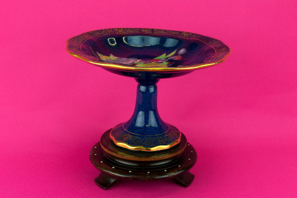 Royal Worcester Blue Cake Stand, English 1930s
