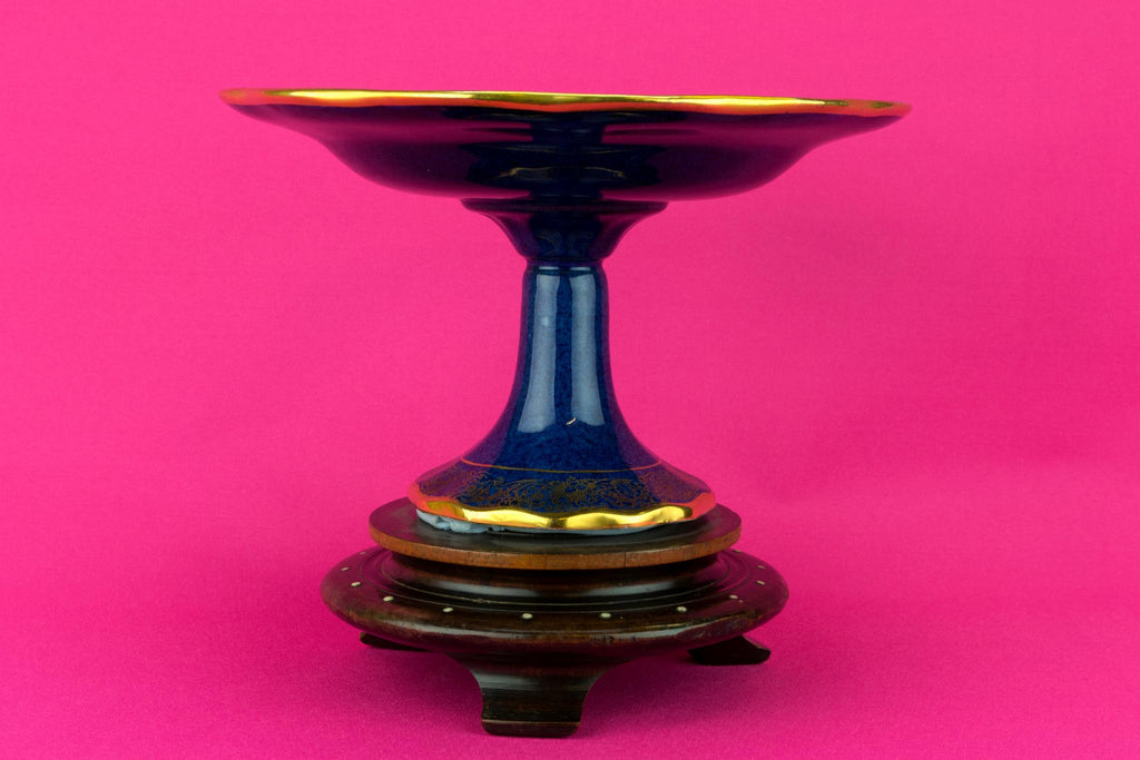 Royal Worcester Blue Cake Stand, English 1930s