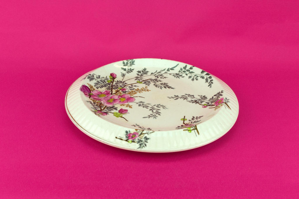 Floral Cake or Bread Serving Platter, English Late 19th Century