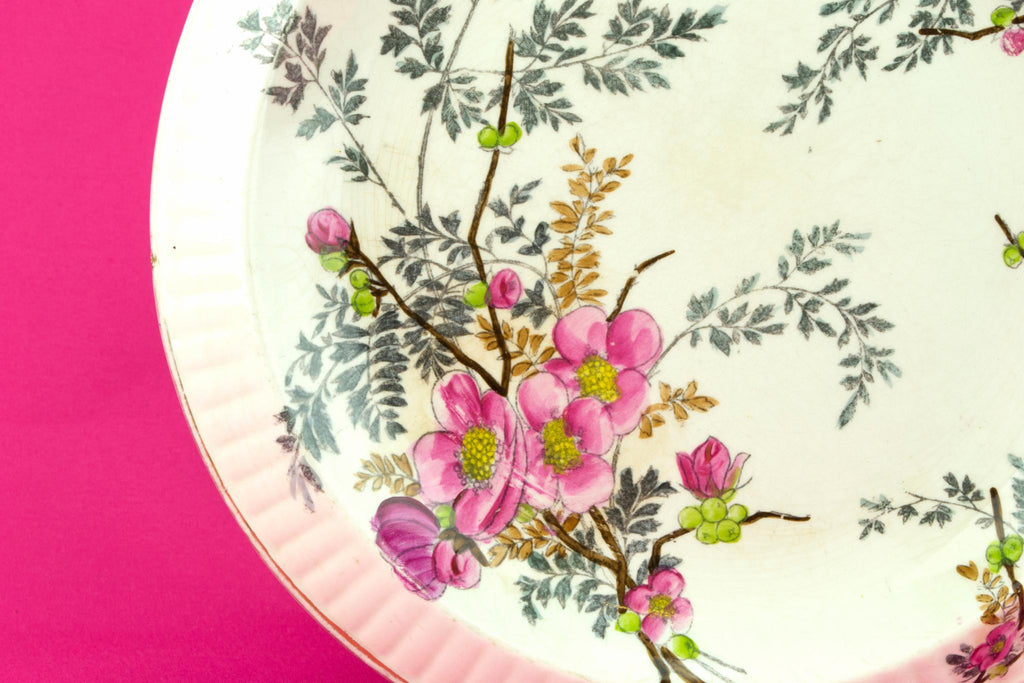 Floral Cake or Bread Serving Platter, English Late 19th Century