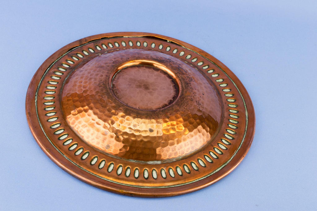 Hammered Copper & Brass Vase on Stand, Indian Mid 20th Century