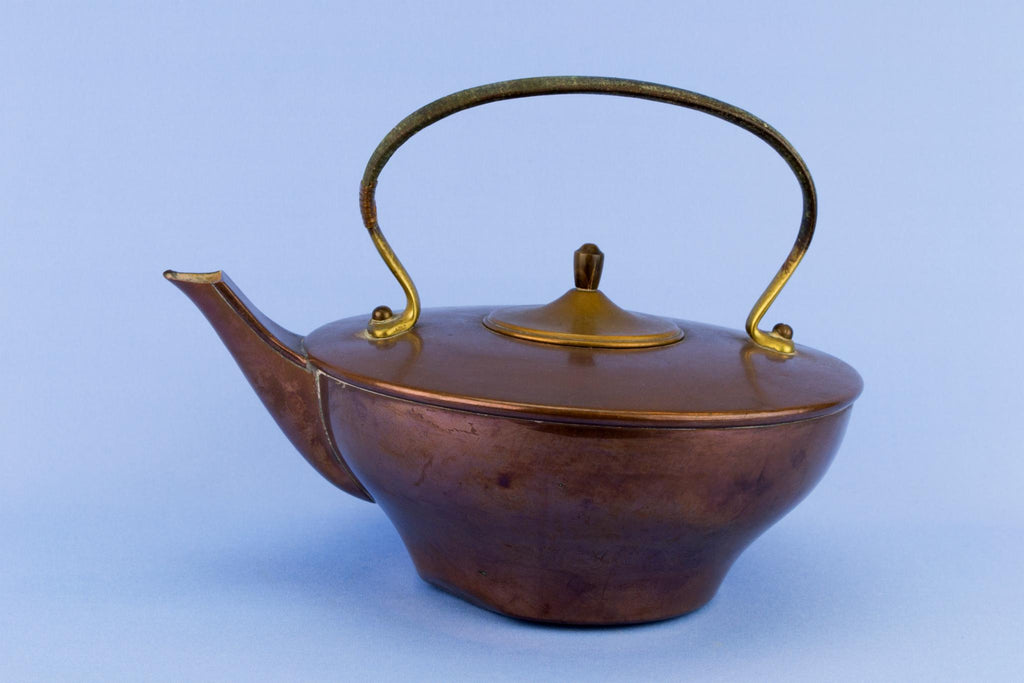 Arts & Crafts Copper Kettle on Stand, English 1890s