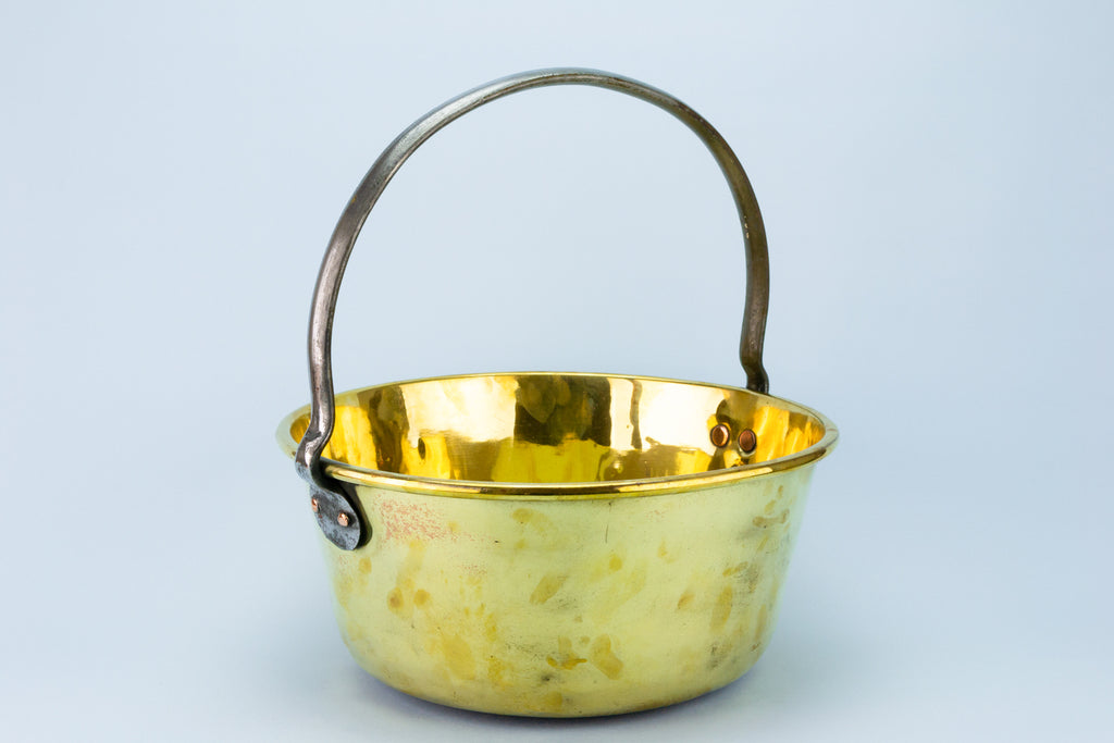 Large Brass Cooking Pan, English Early 1900s