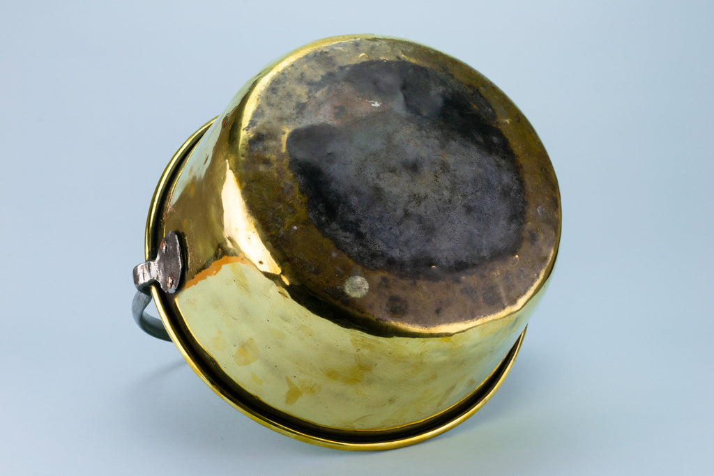 Large Brass Cooking Pan, English Early 1900s