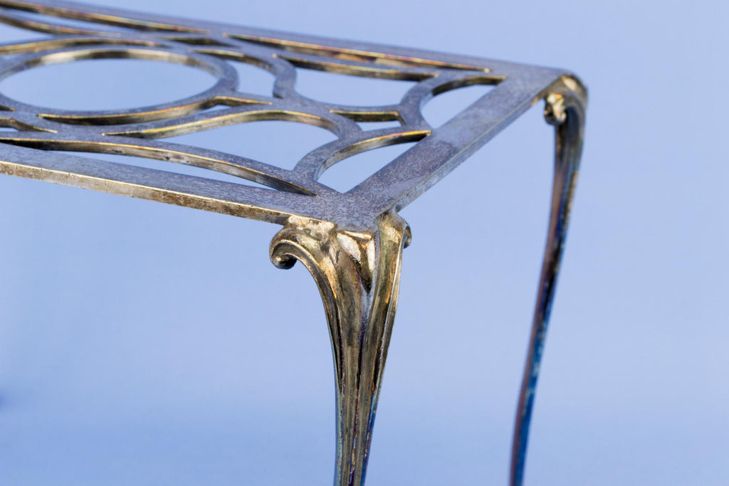 Medium Silver Plated Trivet Stand, English Circa 1910
