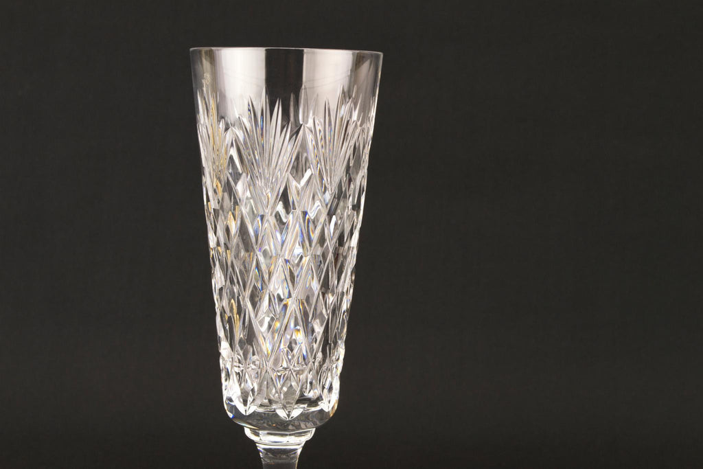 Set Of 6 Champagne Flutes in Cut Glass