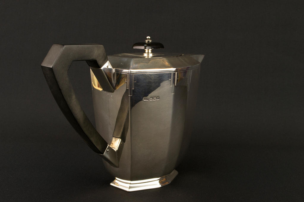 Sterling Silver Art Deco Teapot, English 1937