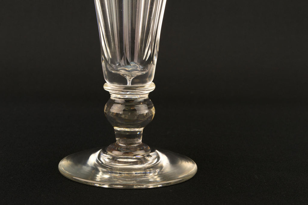 Cut Glass Tall Georgian Champagne Flute, English Early 1800s