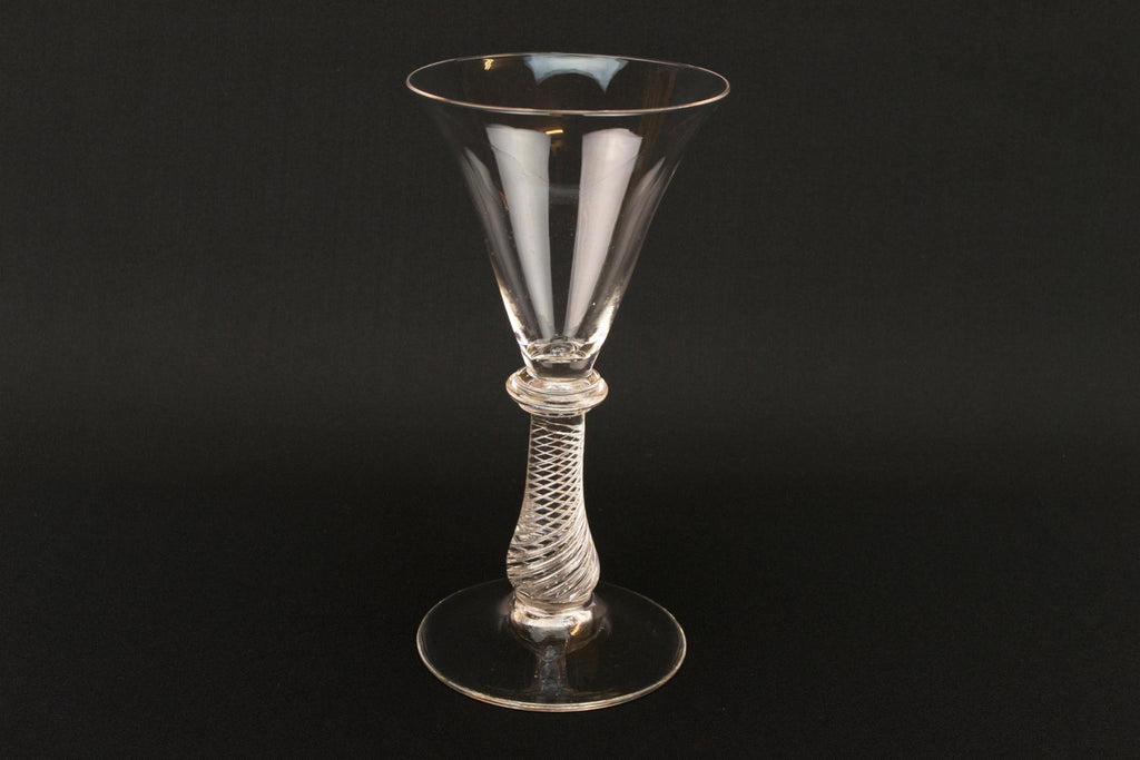 Georgian Airtwist Wine Glass, English Early 1800s